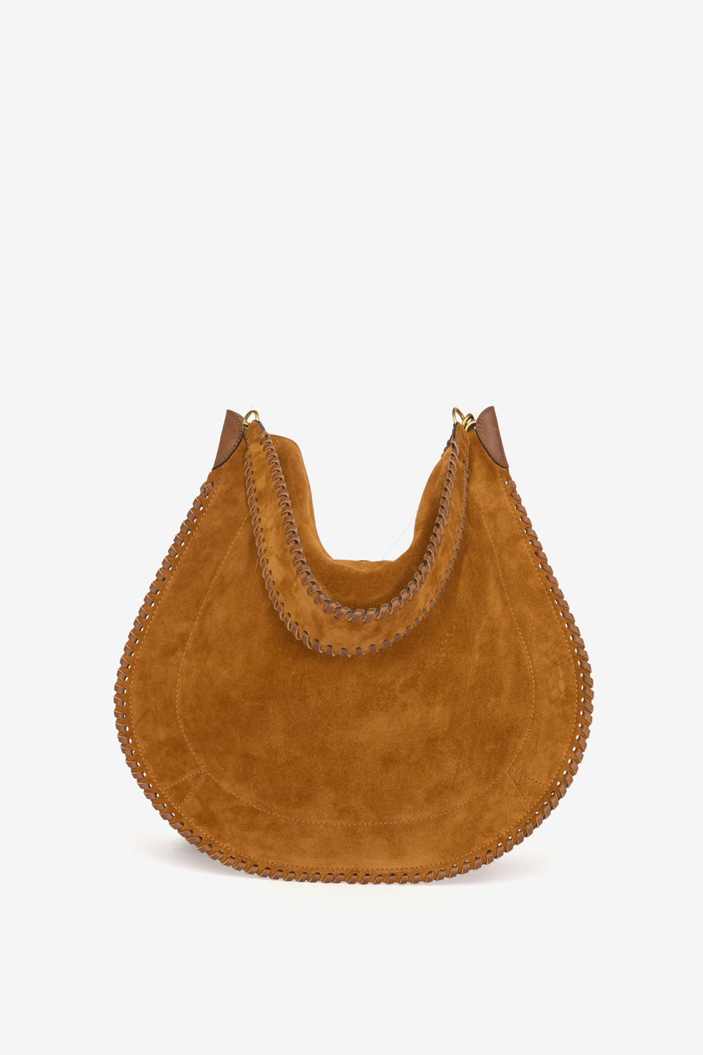 Sac oksan hobo folk en cuir de veau velours tressé - Cognac - Woman - 3