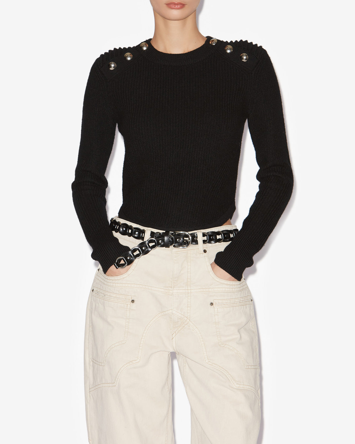Nust ribbed merinos wool sweater - Black - Woman - 3
