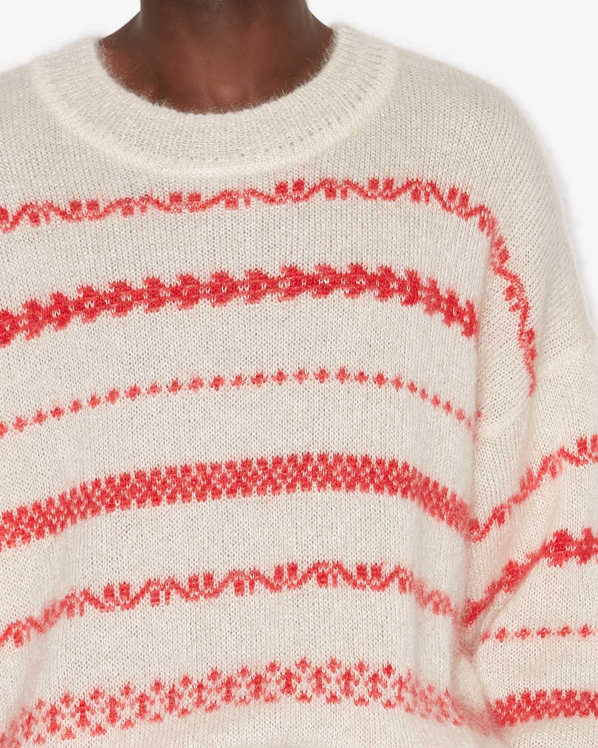 Amory sweater Man Ecru and red 4