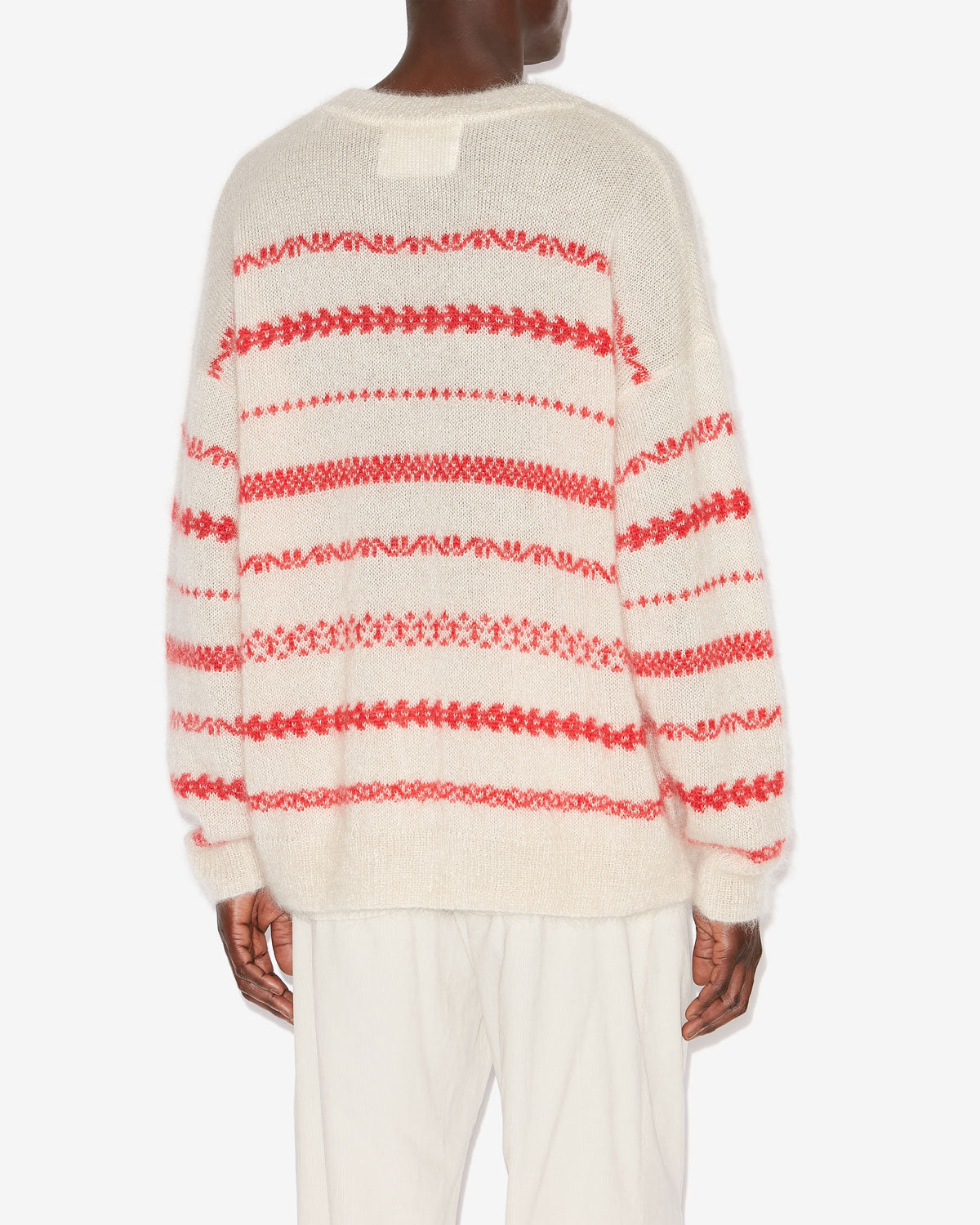 Amory sweater Man Ecru and red 4