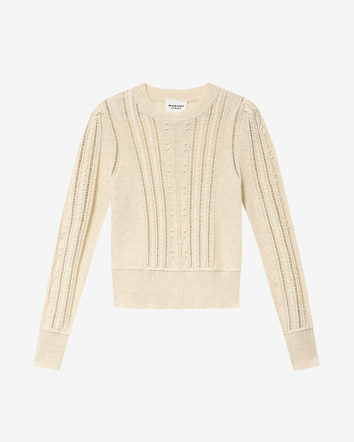 Pull kalyn en coton mélangé ajouré - Gris clair - Woman - 5