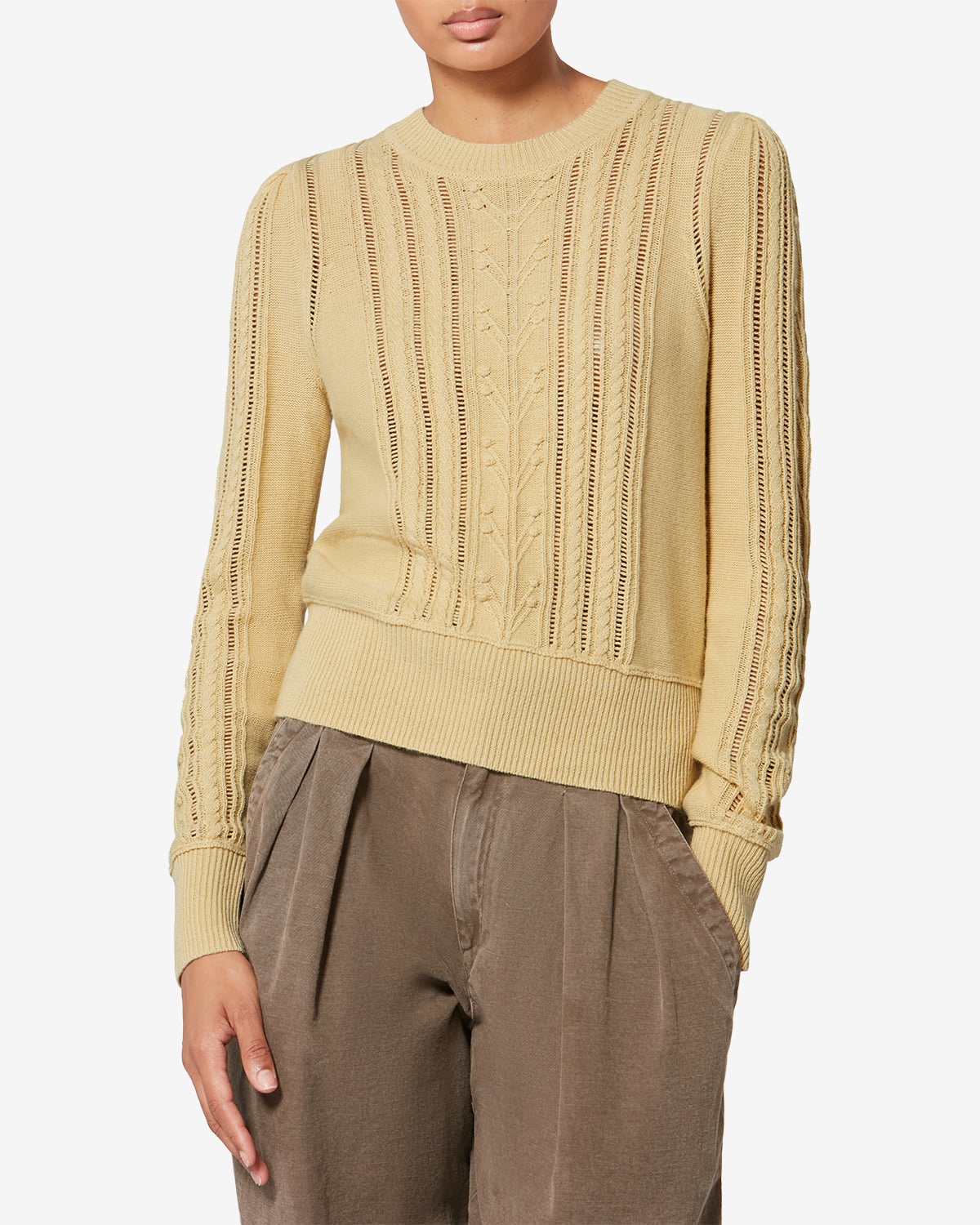 Pullover kalyn aus durchbrochenem baumwollmix - Hellgelb - Woman - 3