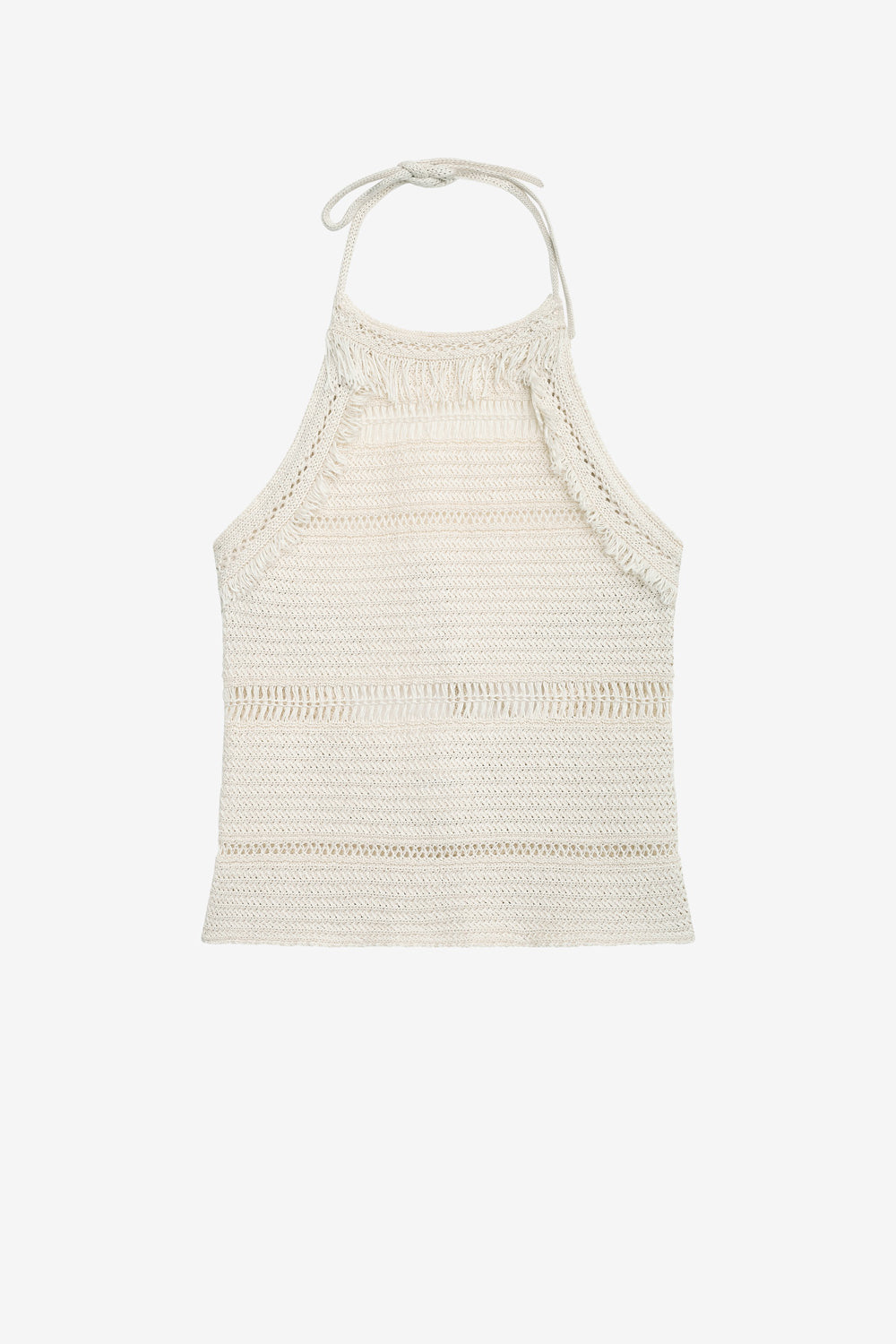 Araliane open back macramé knit sweater - Ecru - Woman - 1