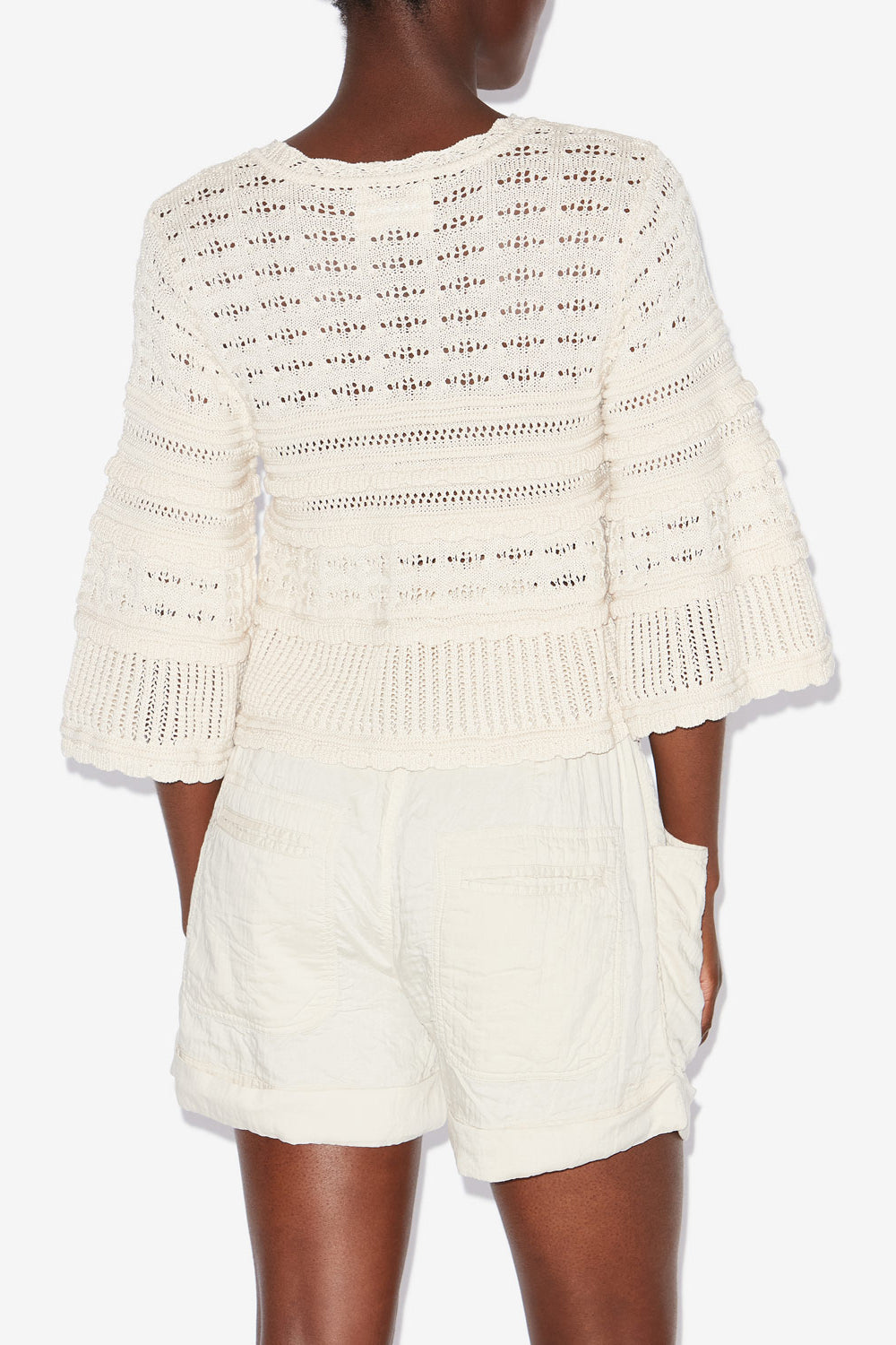 Azelia 透かし編みニット ルーズセーター - 生成り - Woman - 5