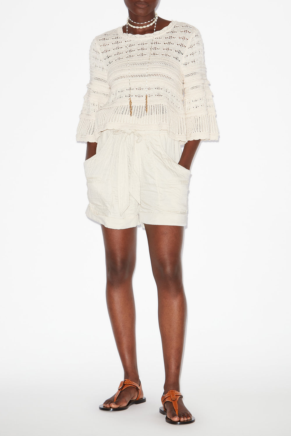 Azelia 透かし編みニット ルーズセーター - 生成り - Woman - 2