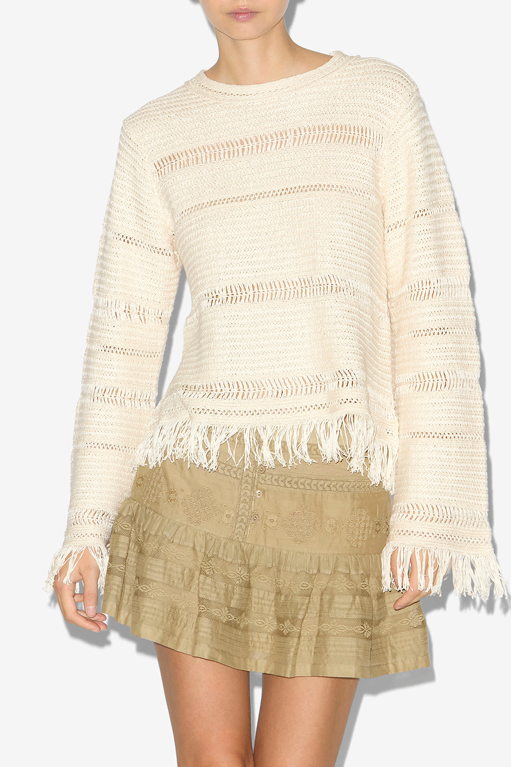 Azilis macramé knit sweater - Ecru - Woman - 4