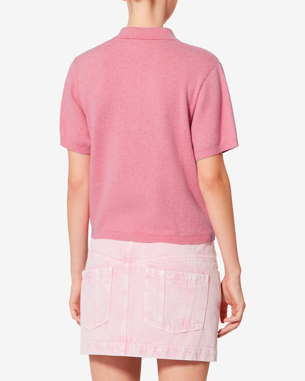 Polo althea en maille de coton et laine avec logo - Bubblegum-granita - Woman - 4