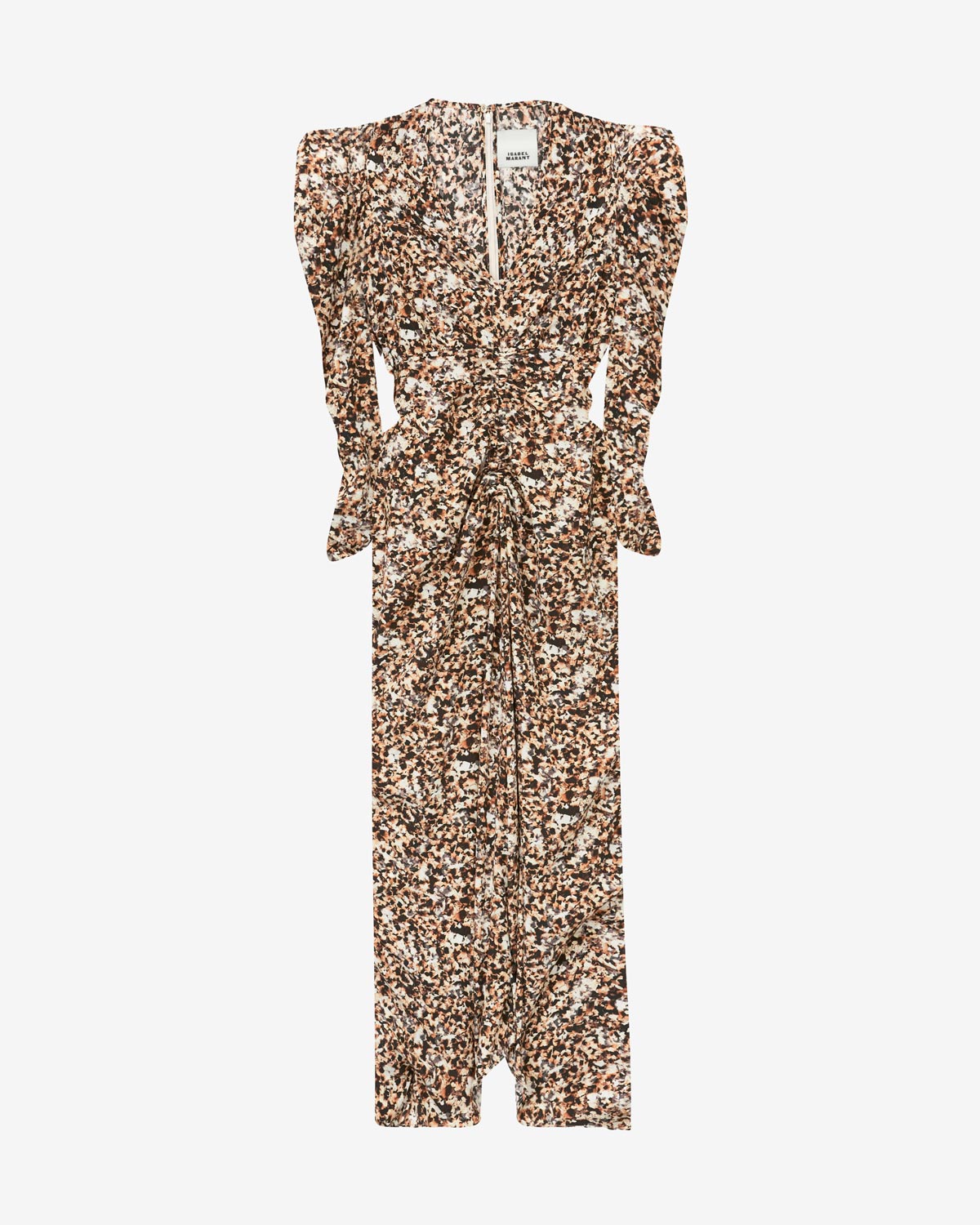 Albini シルクブレンド ギャザー入り ミディ丈ドレス - Ochre-ecru - Woman - 4