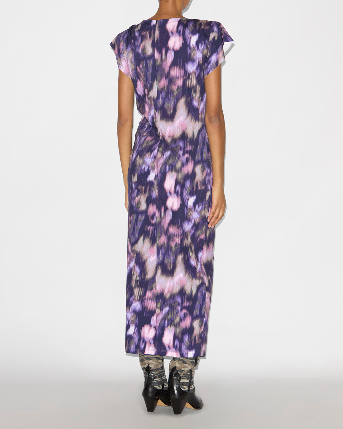 Nadela long printed jersey dress - Purple-lilac - Woman - 3