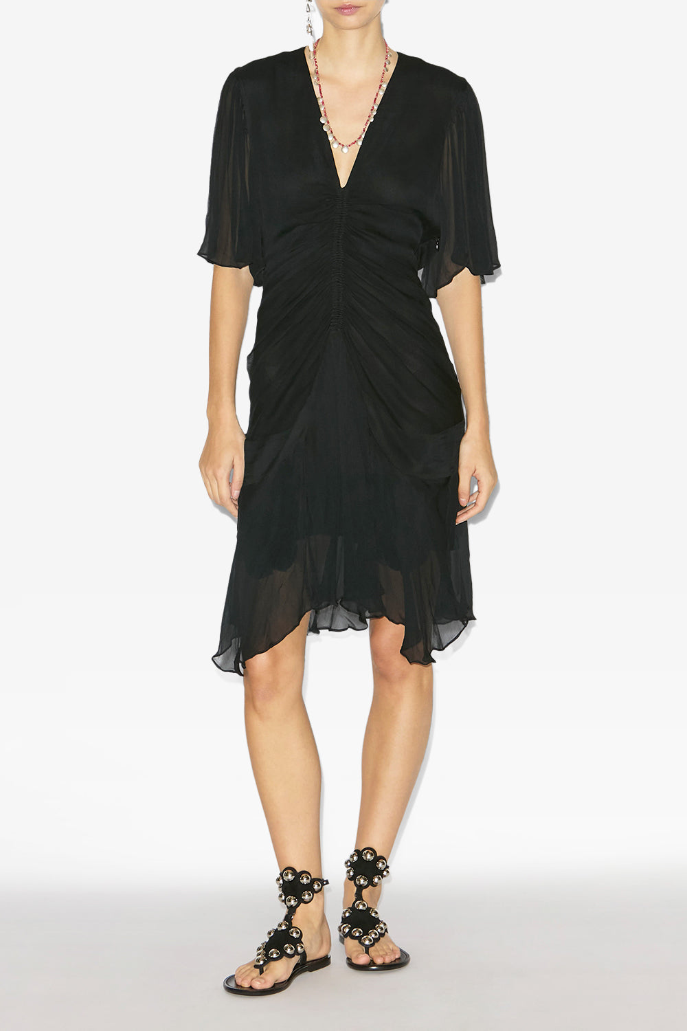 Abito corto vivienne in mussola - Nero - Woman - 2