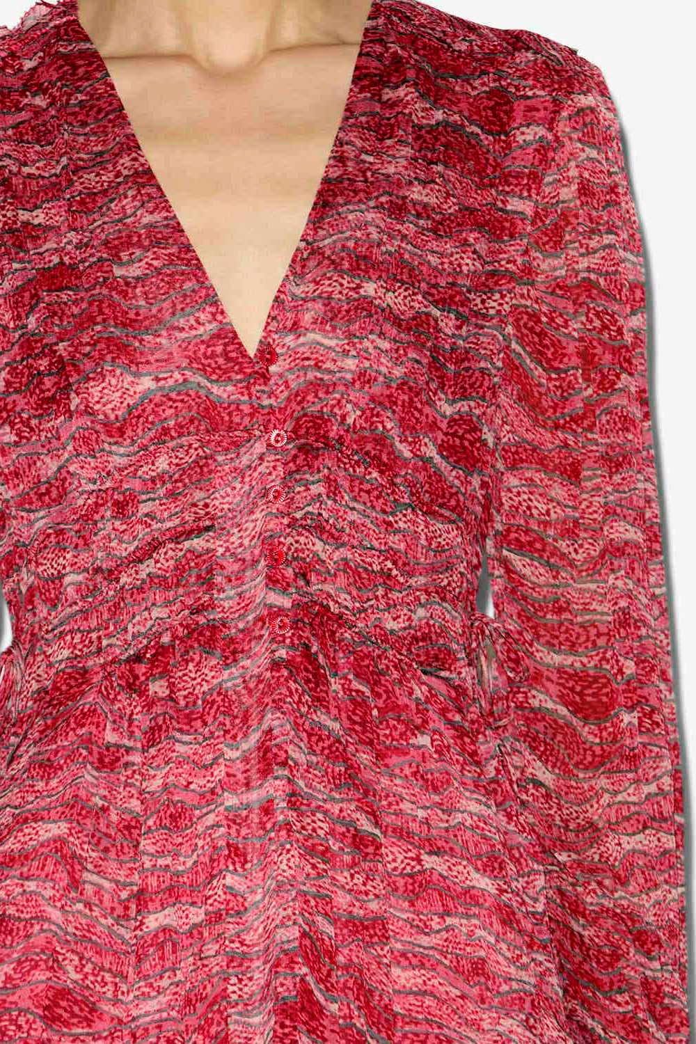 아마라 플리츠 시폰 맥시 드레스 - 빨간색 - Woman - 3