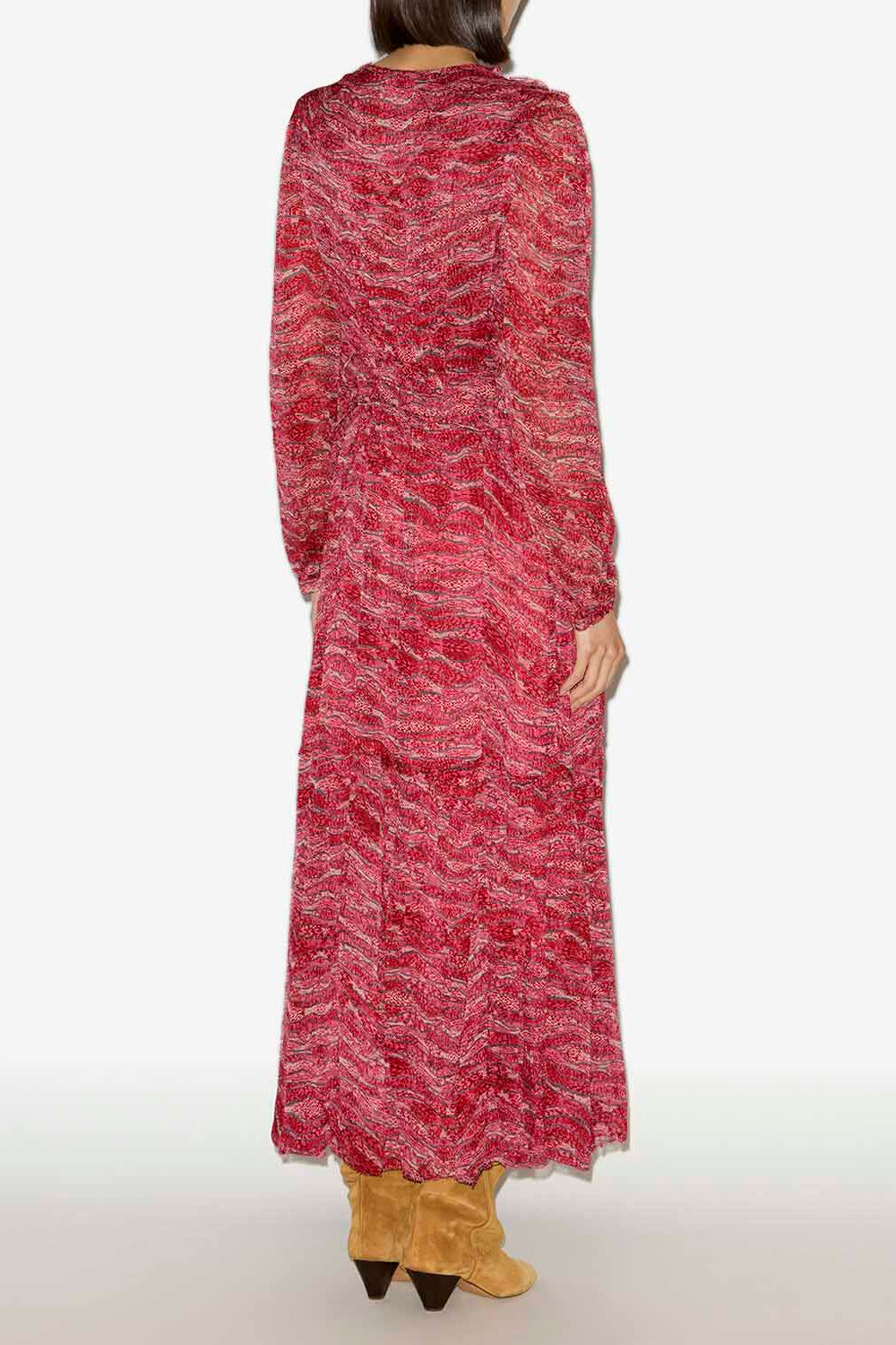 아마라 플리츠 시폰 맥시 드레스 - 빨간색 - Woman - 4