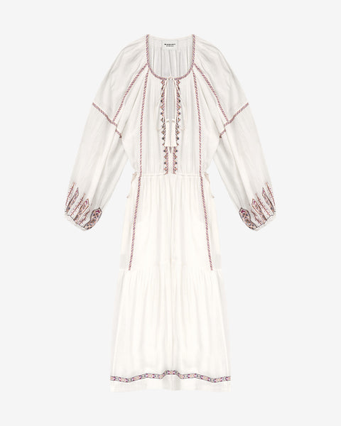 ISABEL MARANT ★シネジア刺繍ミディドレス FLORENZA ドレス 女性 ecru-ochre | ISABEL MARANT 公式サイト