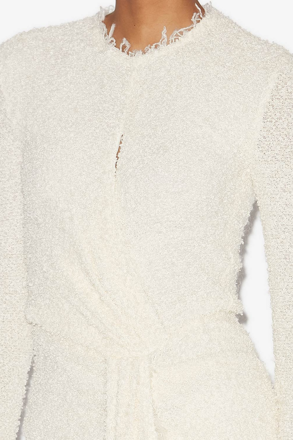 Drapiertes kleid ophelie aus bouclé-jersey - Naturfarben - Woman - 3
