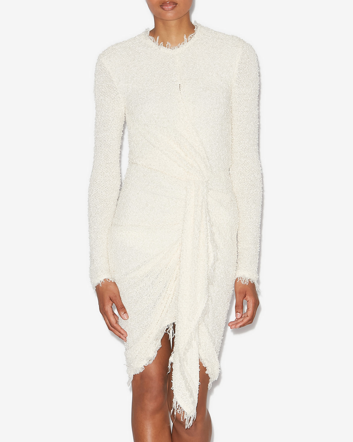 Abito drappeggiato ophelie in jersey bouclé - Ecru - Woman - 3