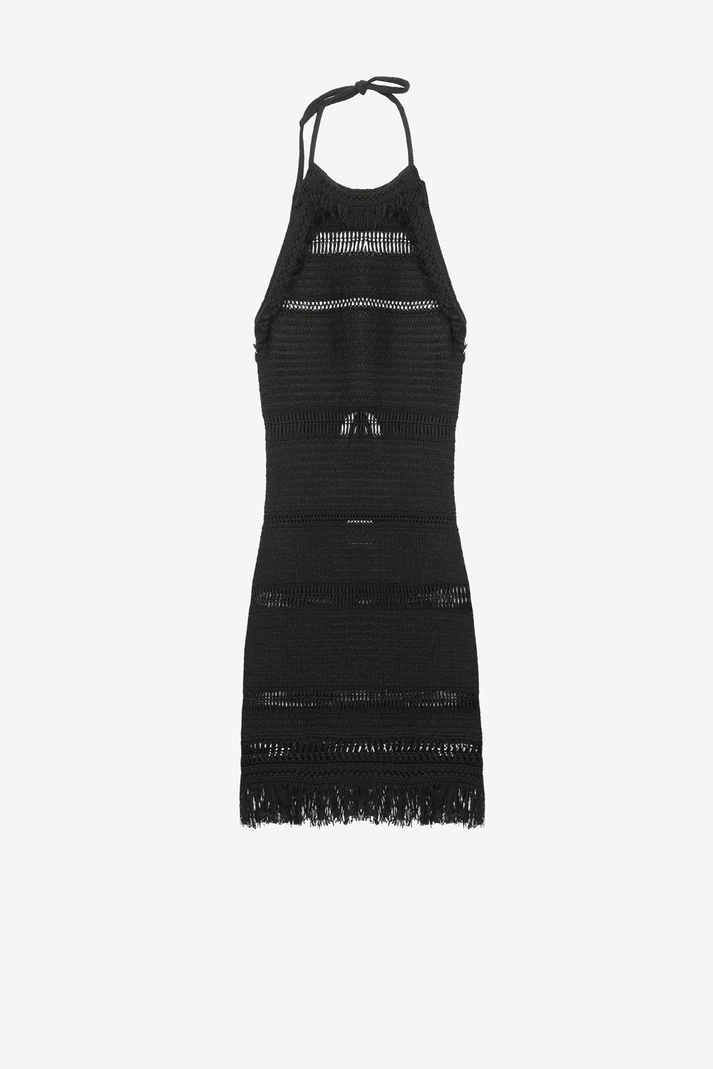 Robe dos-nu aralia en maille macramé - Noir - Woman - 1