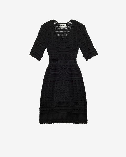 ISABEL MARANT ★クロッシェコットンブレンドミニドレス 25PRO0749FA-C1L15E-01BK-