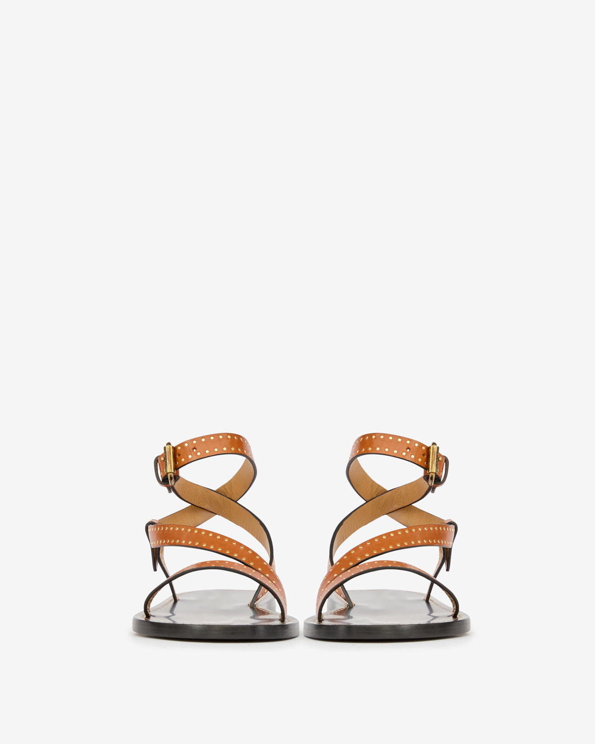 Sandales plates jopee en cuir clouté - Havana - Woman - 4