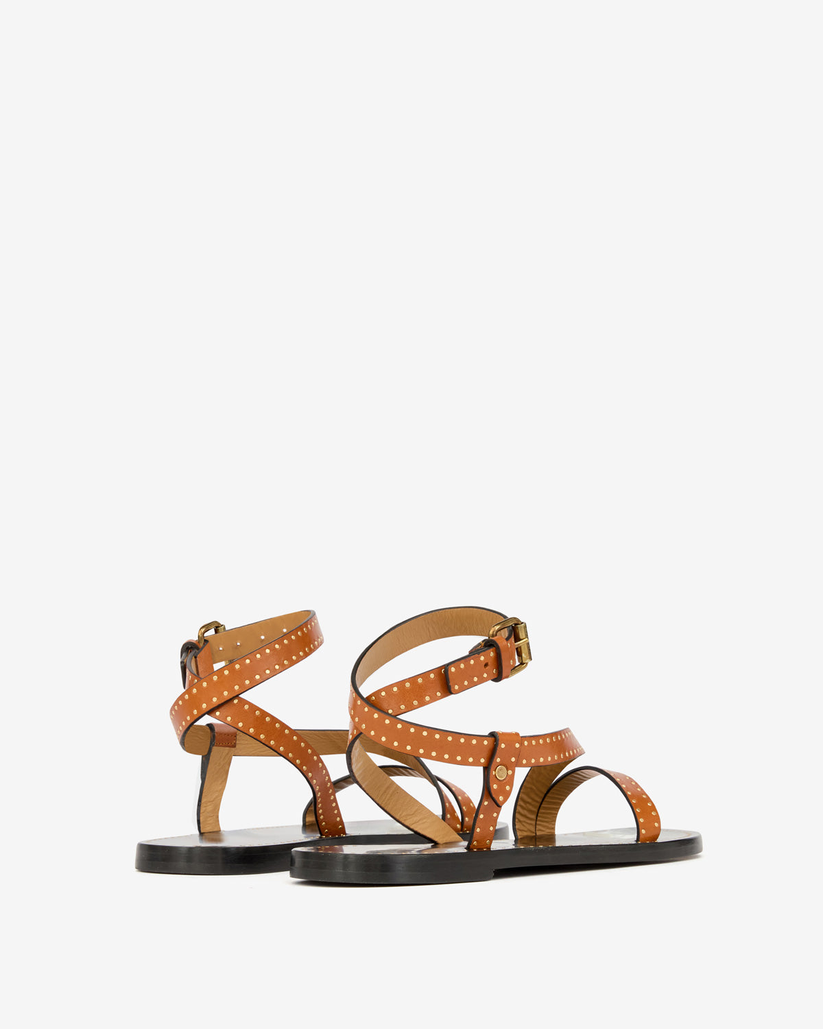 Sandales plates jopee en cuir clouté - Havana - Woman - 2