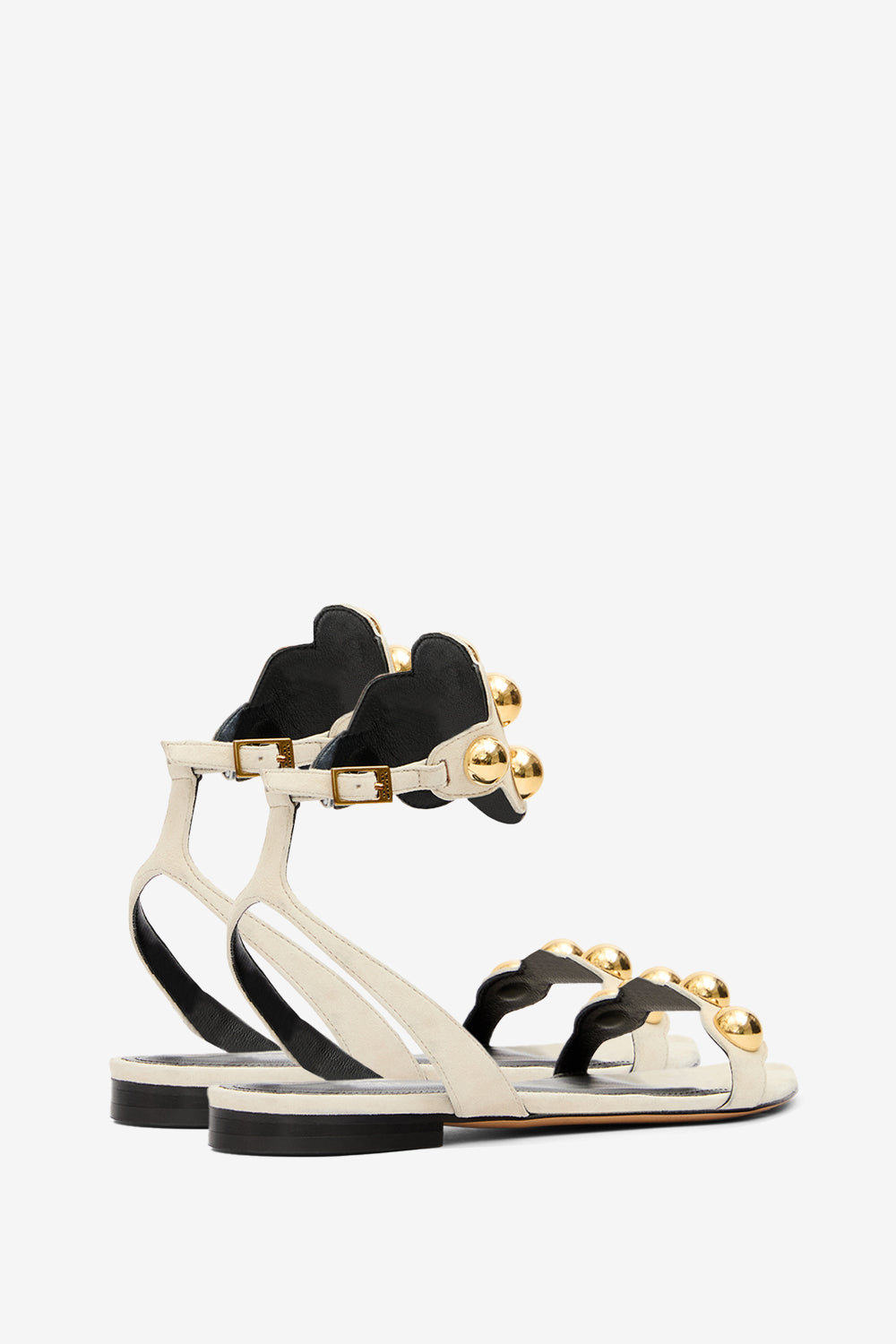 Schmucksandalen aselda aus veloursleder - Ecru-gold - Woman - 2