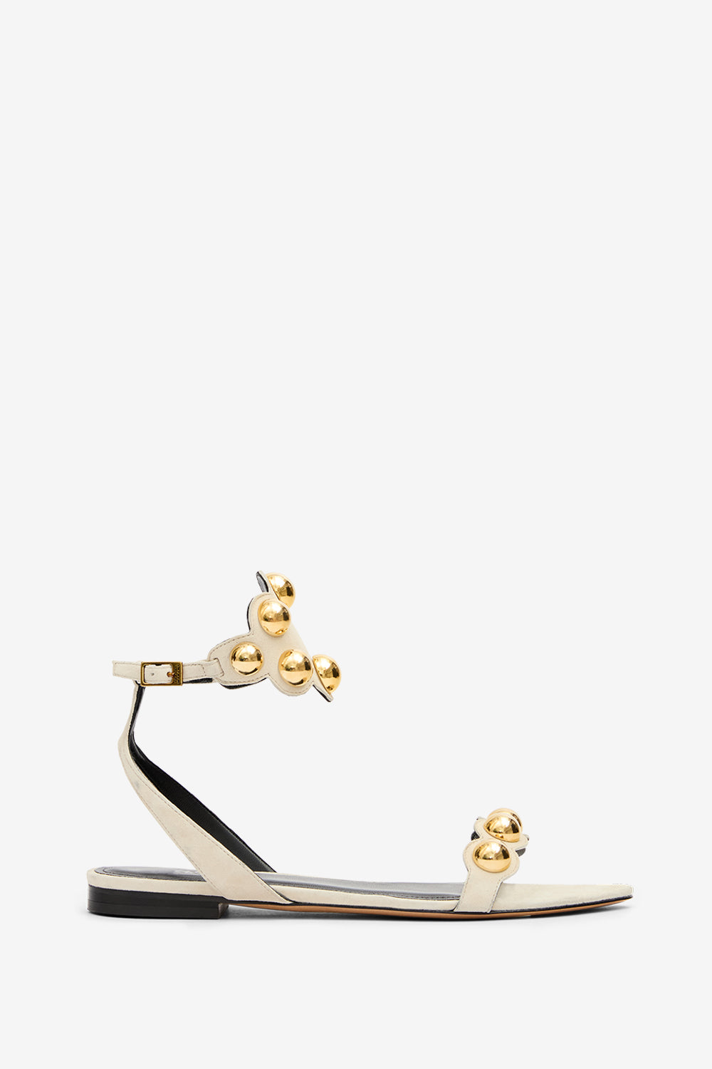Schmucksandalen aselda aus veloursleder - Ecru-gold - Woman - 1