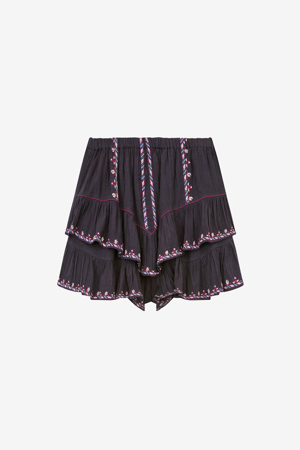 Shorts jocadia in garza ricamata con volant - Faded night/lilac - Woman - 1