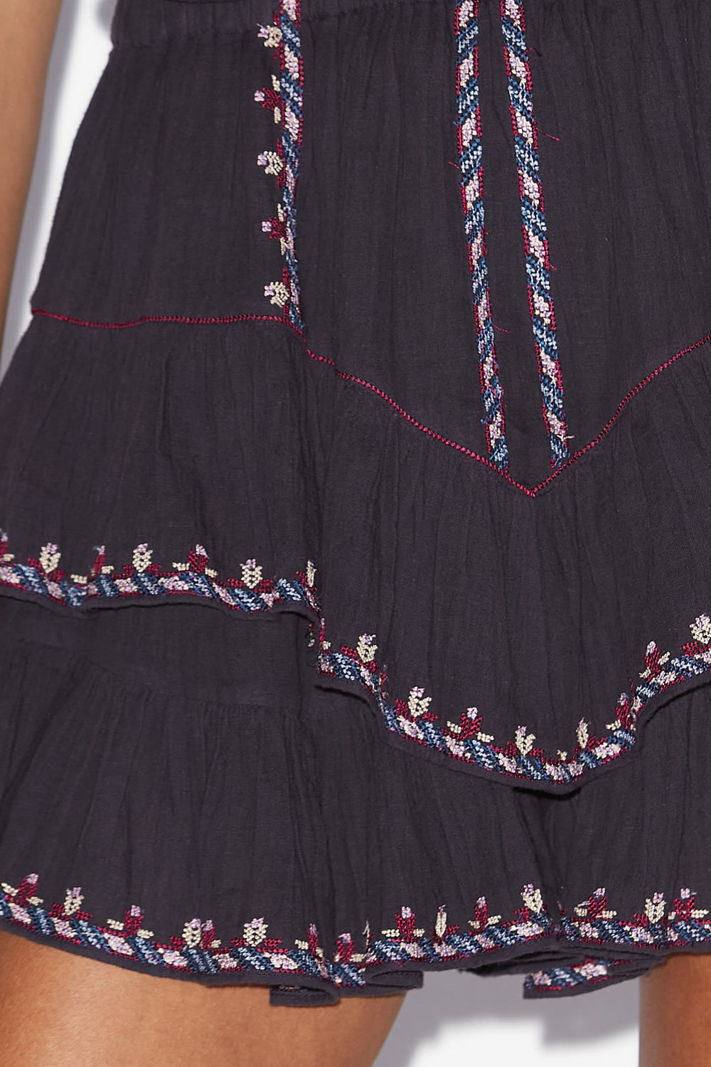 Shorts jocadia in garza ricamata con volant - Faded night/lilac - Woman - 3