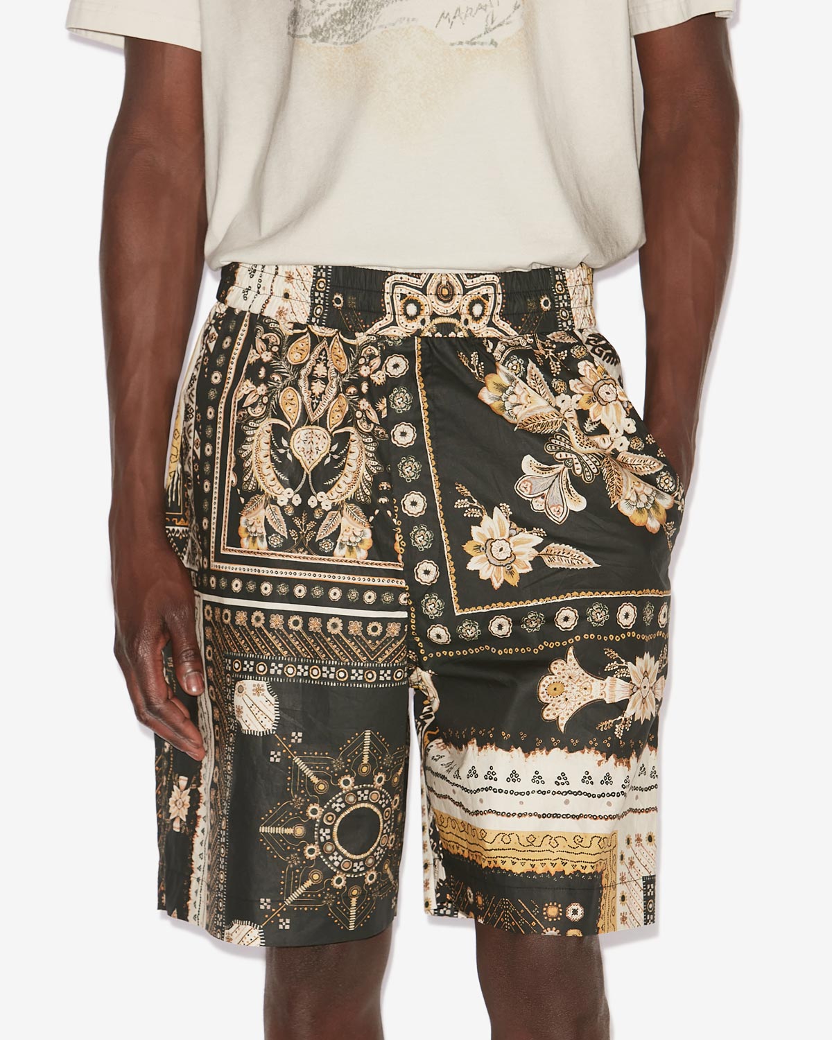 Gregorian shorts Man Black-ochre 4