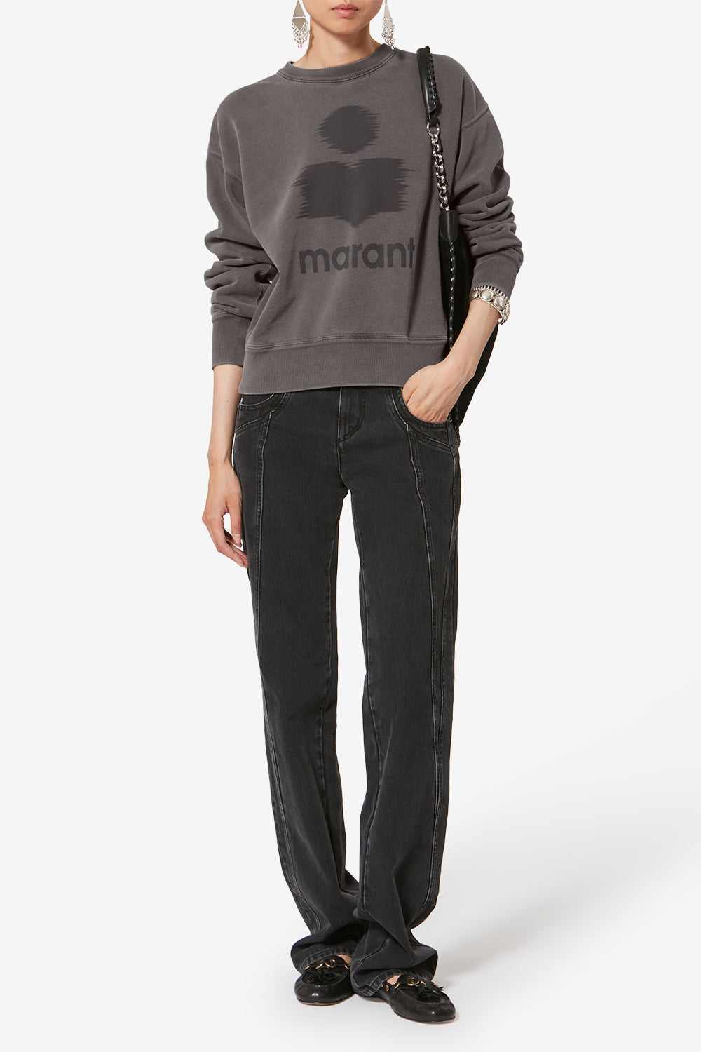 Sweatshirt en coton à logo mobyli - Anthracite - Woman - 2