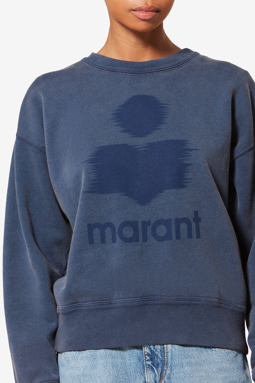 Sweatshirt aus baumwolle mit logo mobyli - Indigo - Woman - 3