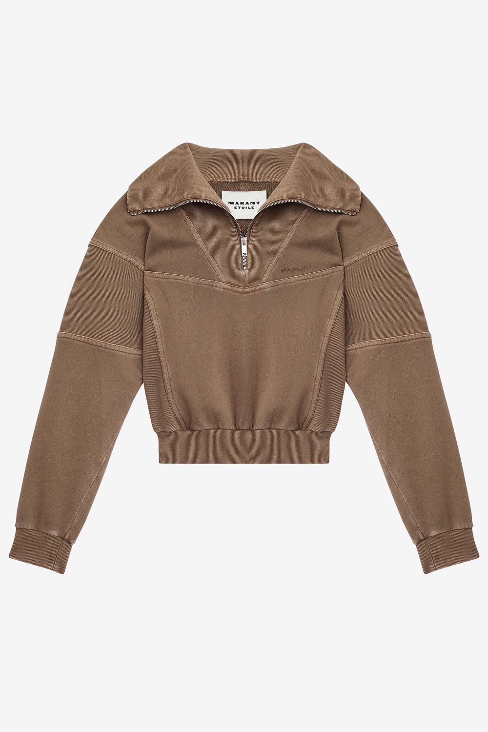 Felpa yaele in jersey délavé impunturato - Cachi - Woman - 1