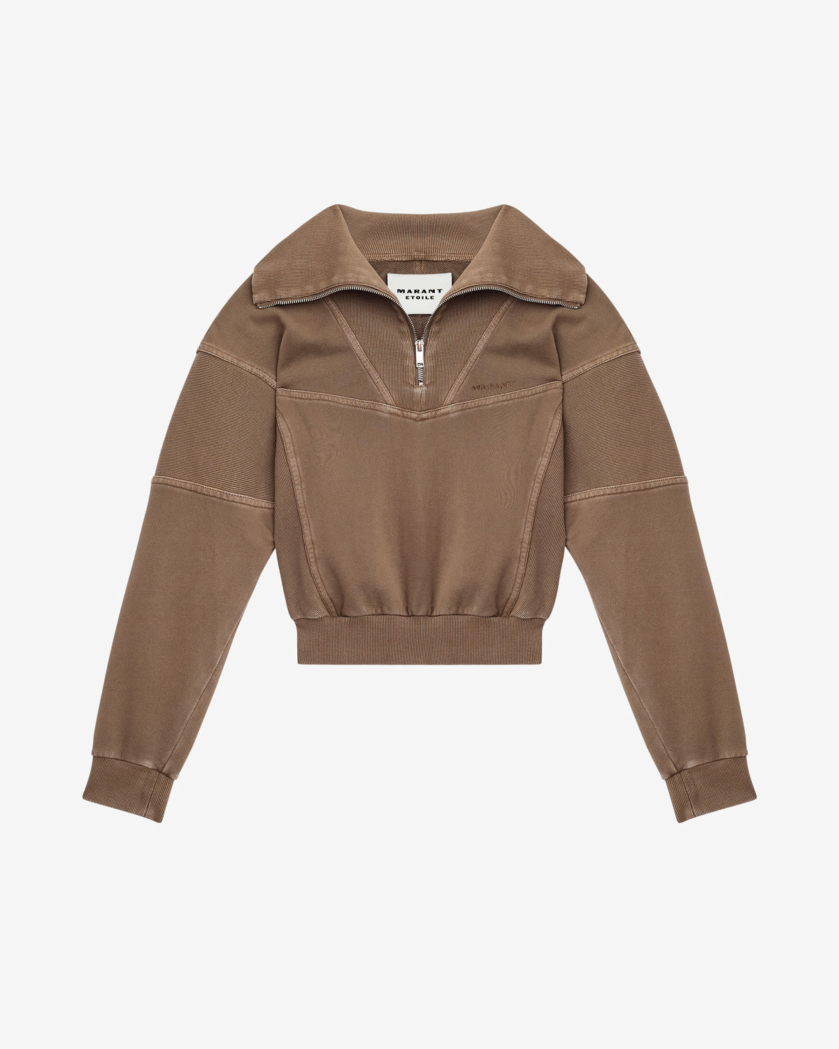 Sweatshirt yaele en jersey délavé surpiqué - Kaki - Woman - 5