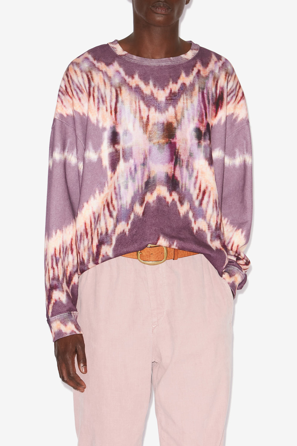 Felpa dobbie in cotone tie-dye - Faded purple - Man - 4