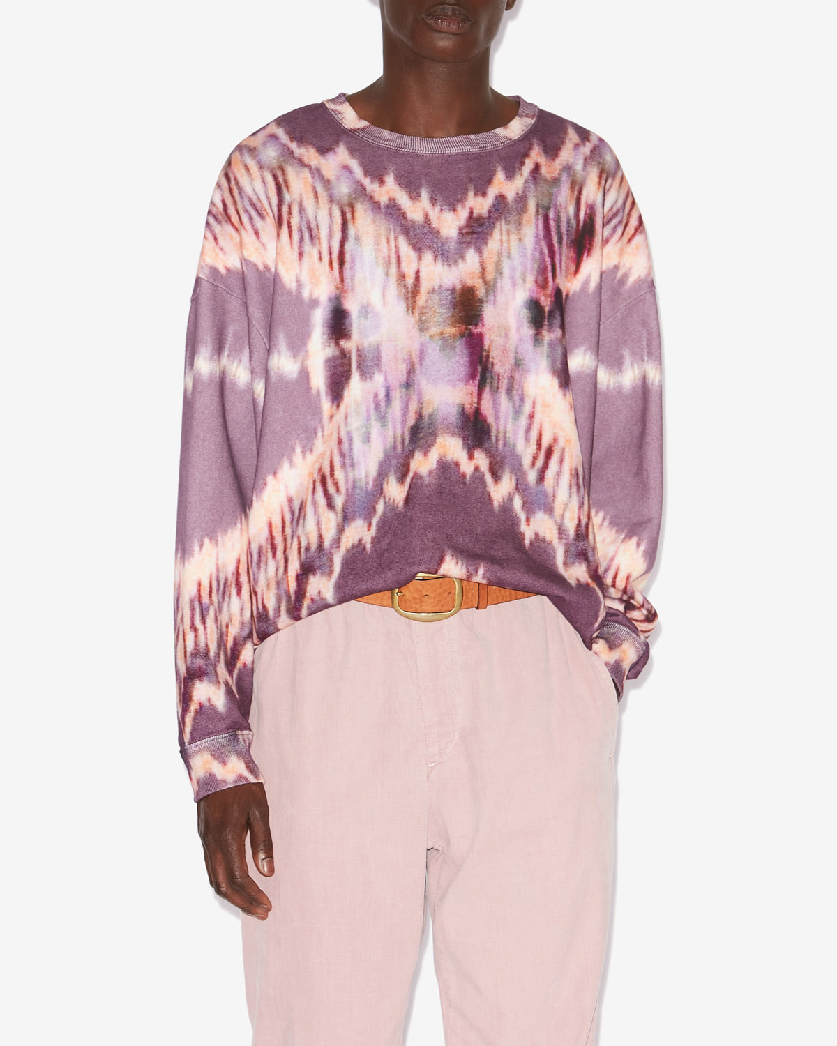 Sweatshirt dobbie en coton tie and dye  - Faded purple - Man - 3