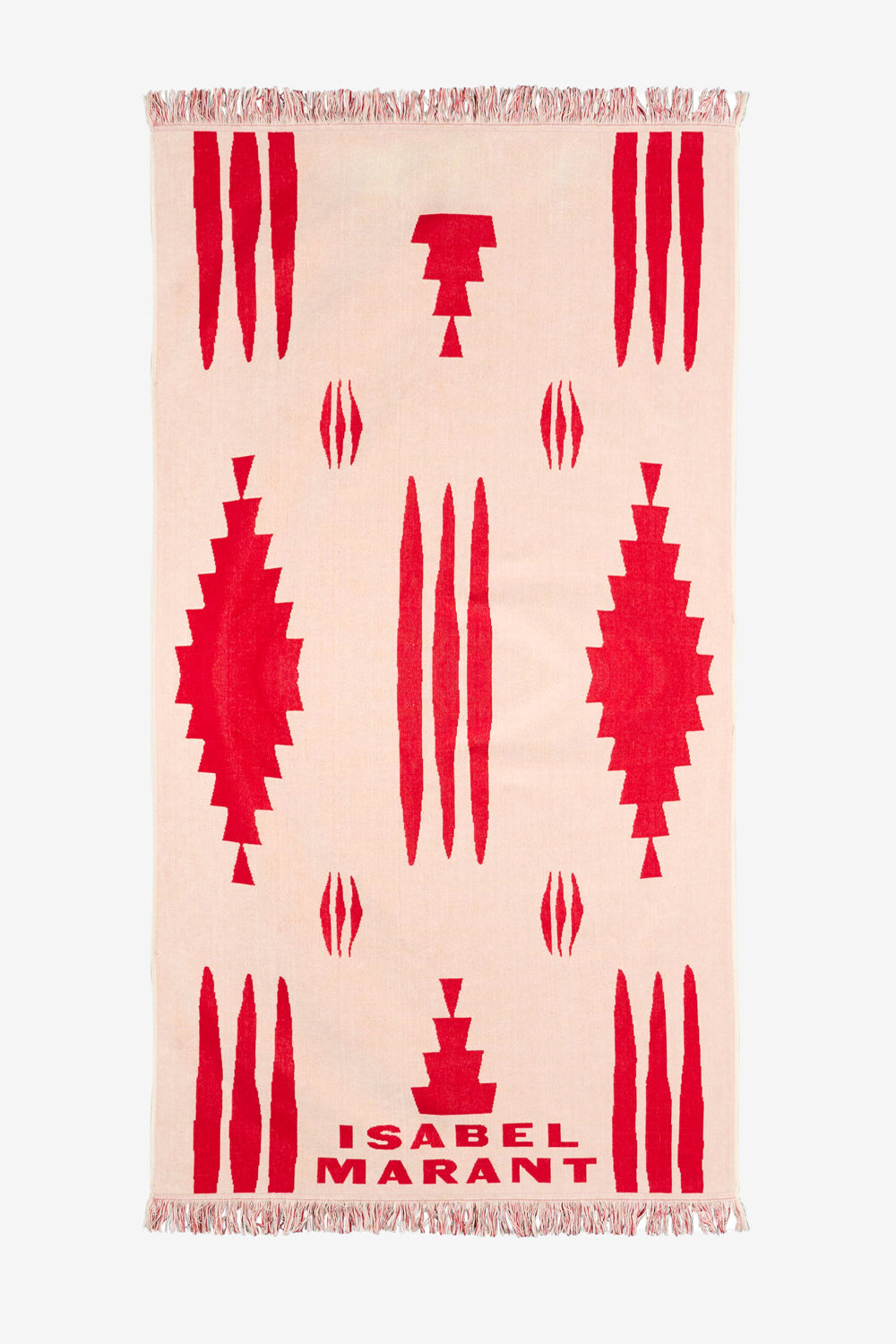 Handtuch maratea aus baumwolle mit grafischen mustern - Ecru and red - Woman - 1
