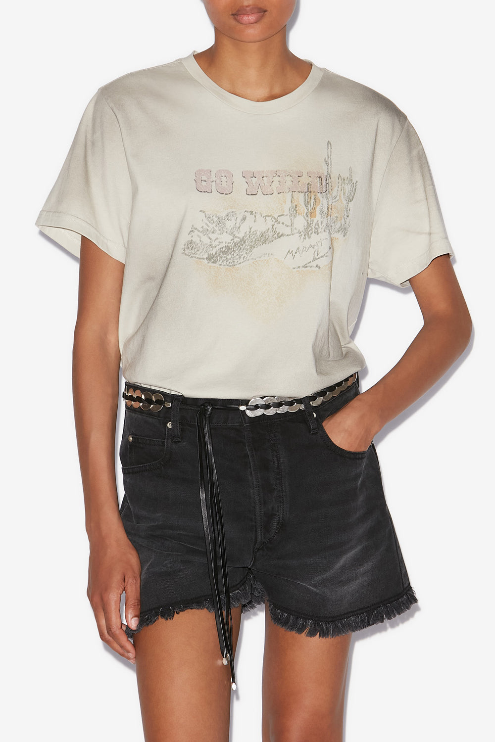 T-shirt zaof en coton imprimé   - Beige - Woman - 4