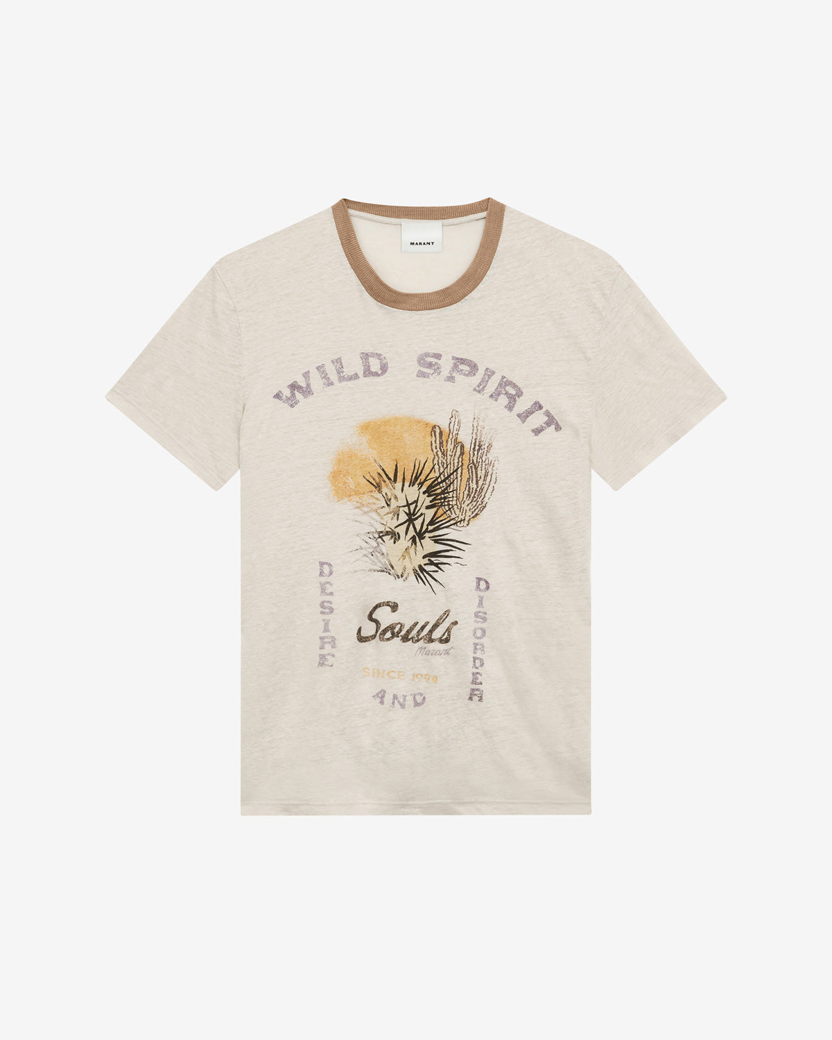T-shirt honore in lino con stampa - Ecru/sand - Man - 5