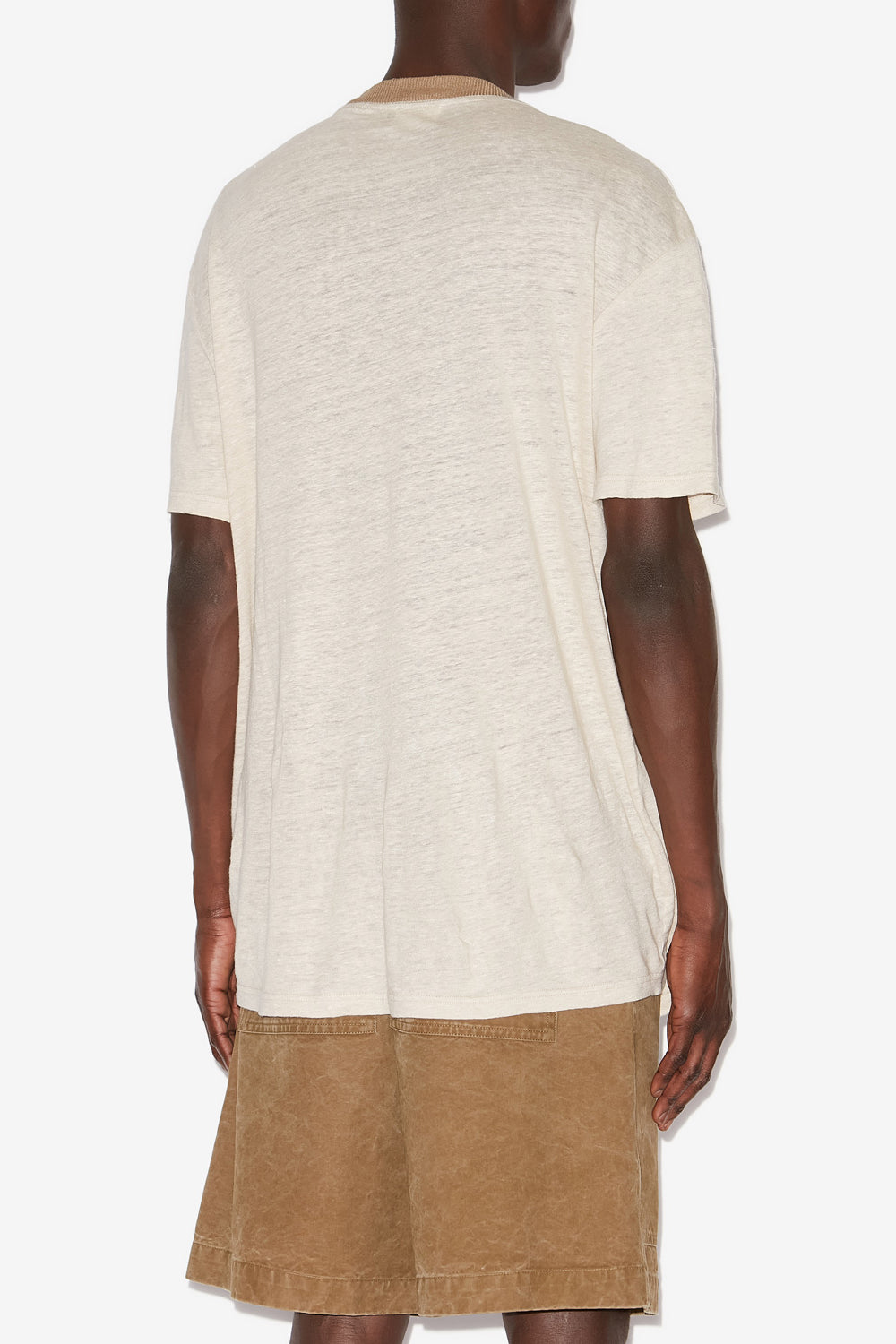 Honore プリント入りリネン tシャツ - Ecru/sand - Man - 5