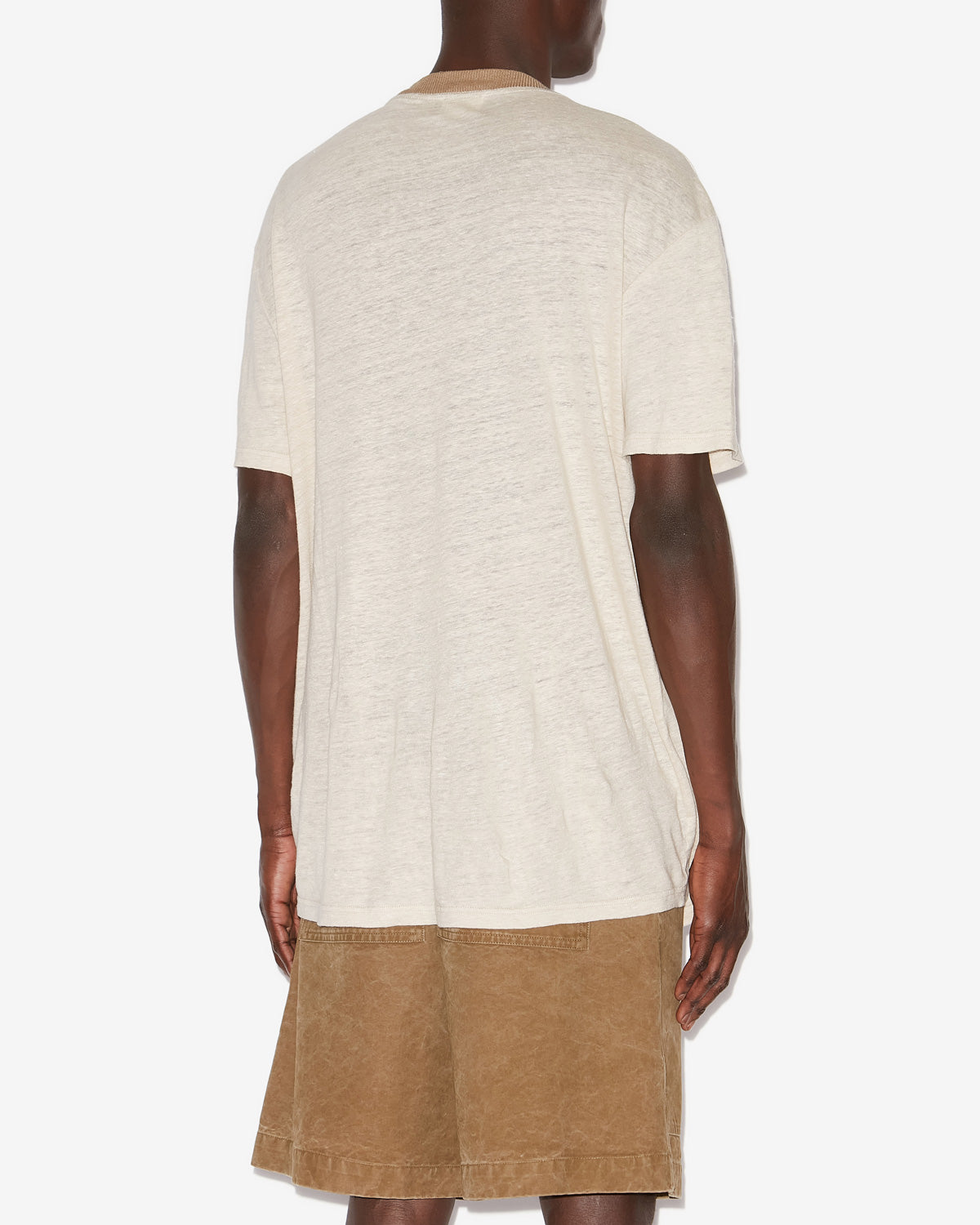 T-shirt honore in lino con stampa - Ecru/sand - Man - 4