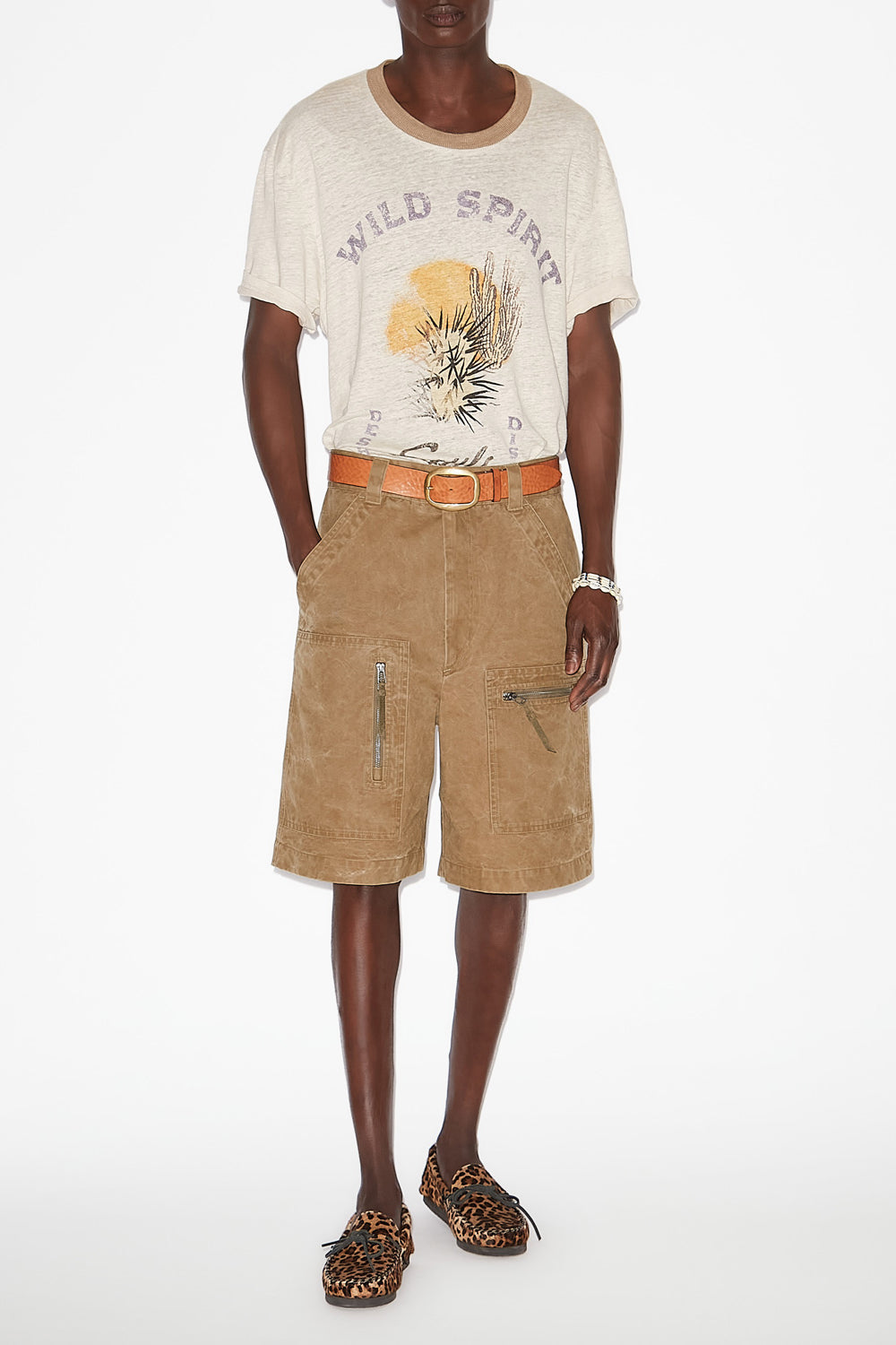 Honore プリント入りリネン tシャツ - Ecru/sand - Man - 2