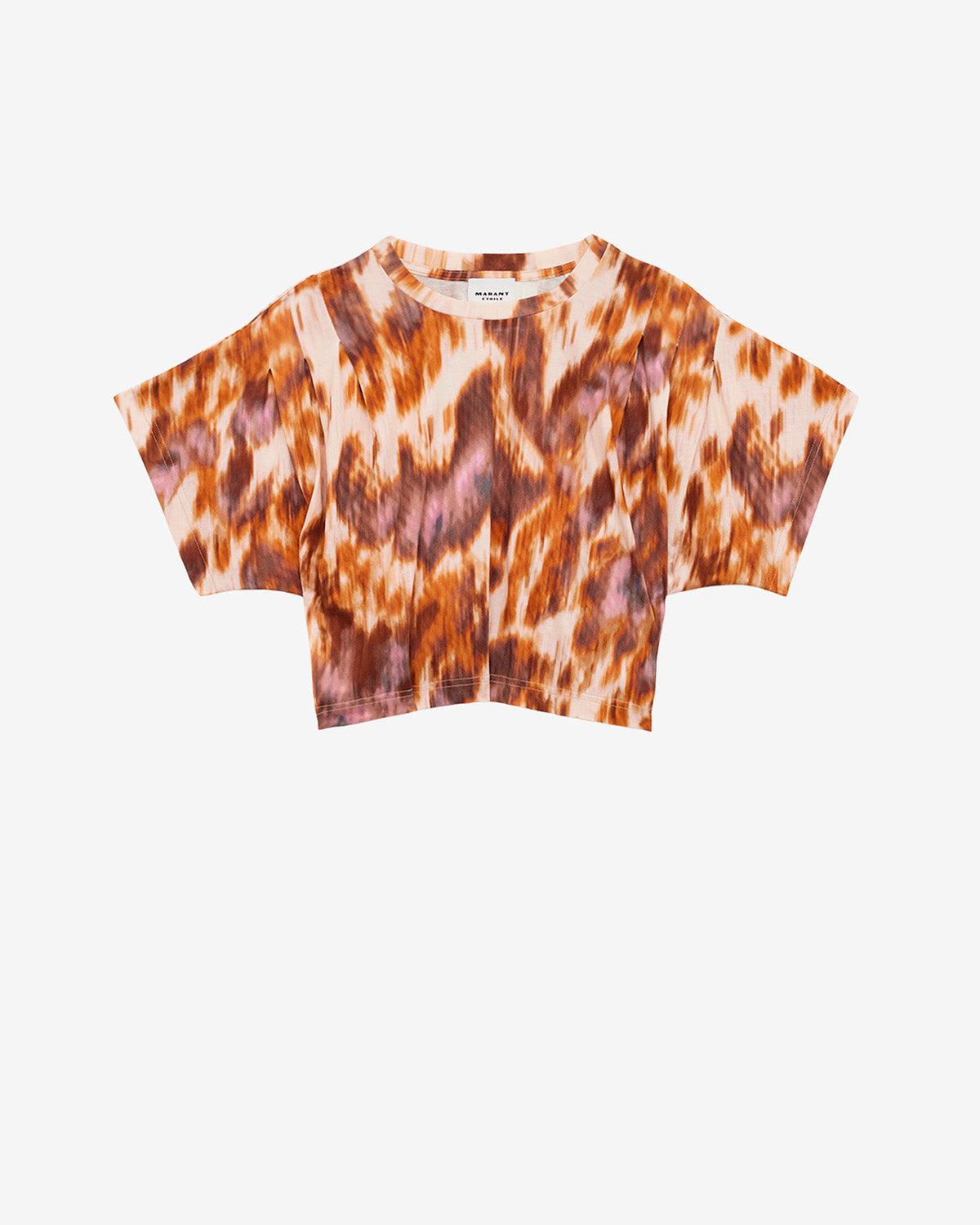 T-shirt court zilia en coton imprimé aquarelle - Écru-ocre - Woman - 5