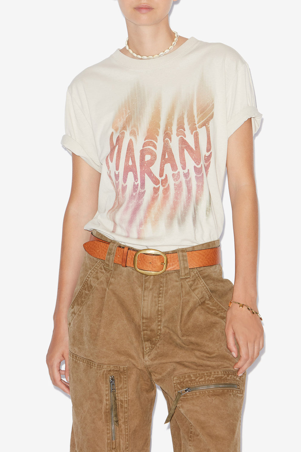 Camiseta con logotipo de algodón zoeline - Crudo - Woman - 4