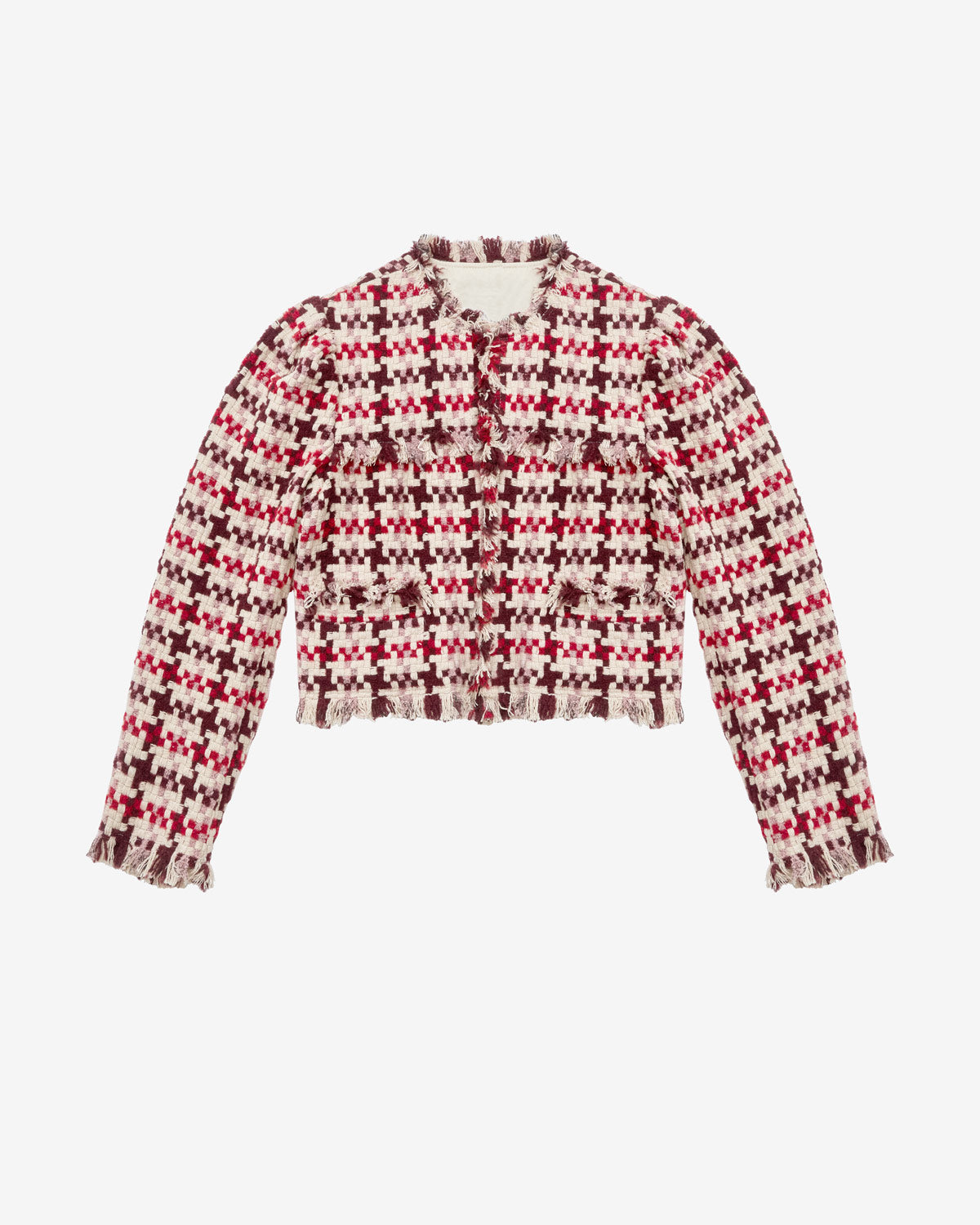 Kurze tweedjacke amelio - Red-pink - Woman - 5