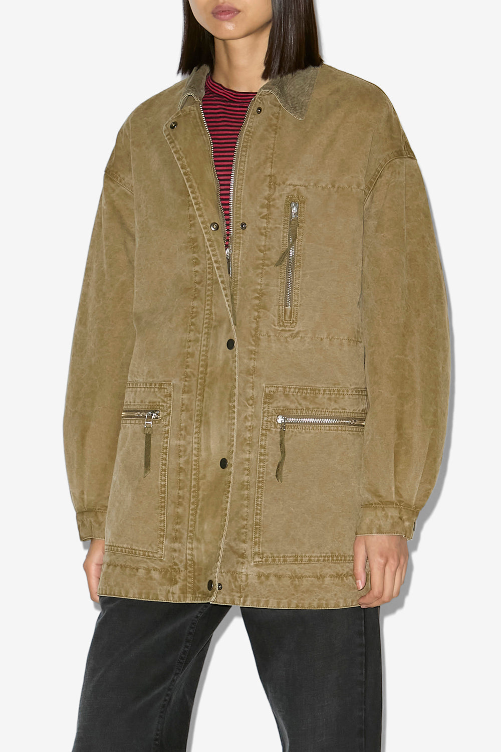 Giacca kimelia in cotone cerato - Light bronze - Woman - 4