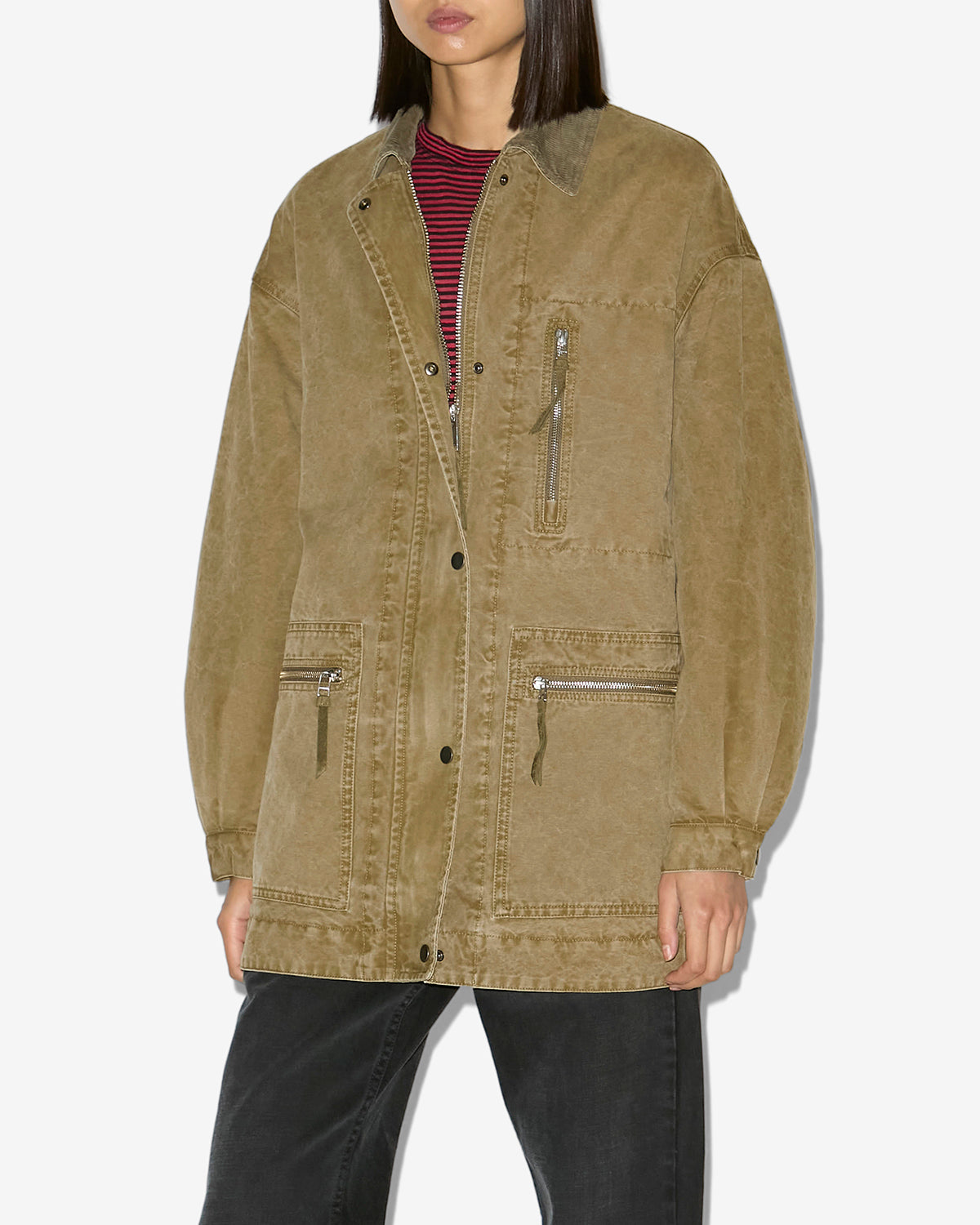 Giacca kimelia in cotone cerato - Light bronze - Woman - 3