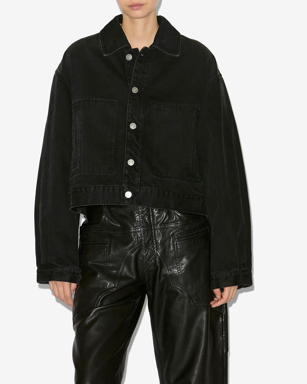 Klassische jacke josephine aus denim - Schwarz gewaschen - Woman - 3