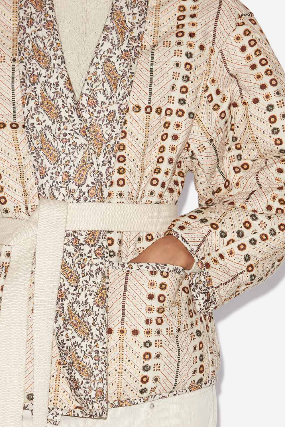 Giacca chancel in cotone con stampa - Ecru - Woman - 3