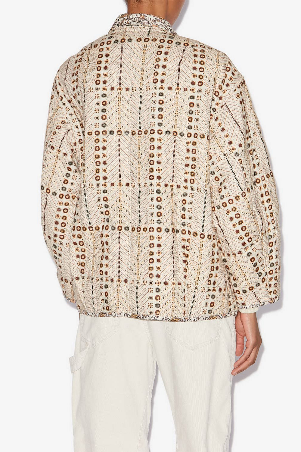 Giacca chancel in cotone con stampa - Ecru - Woman - 5