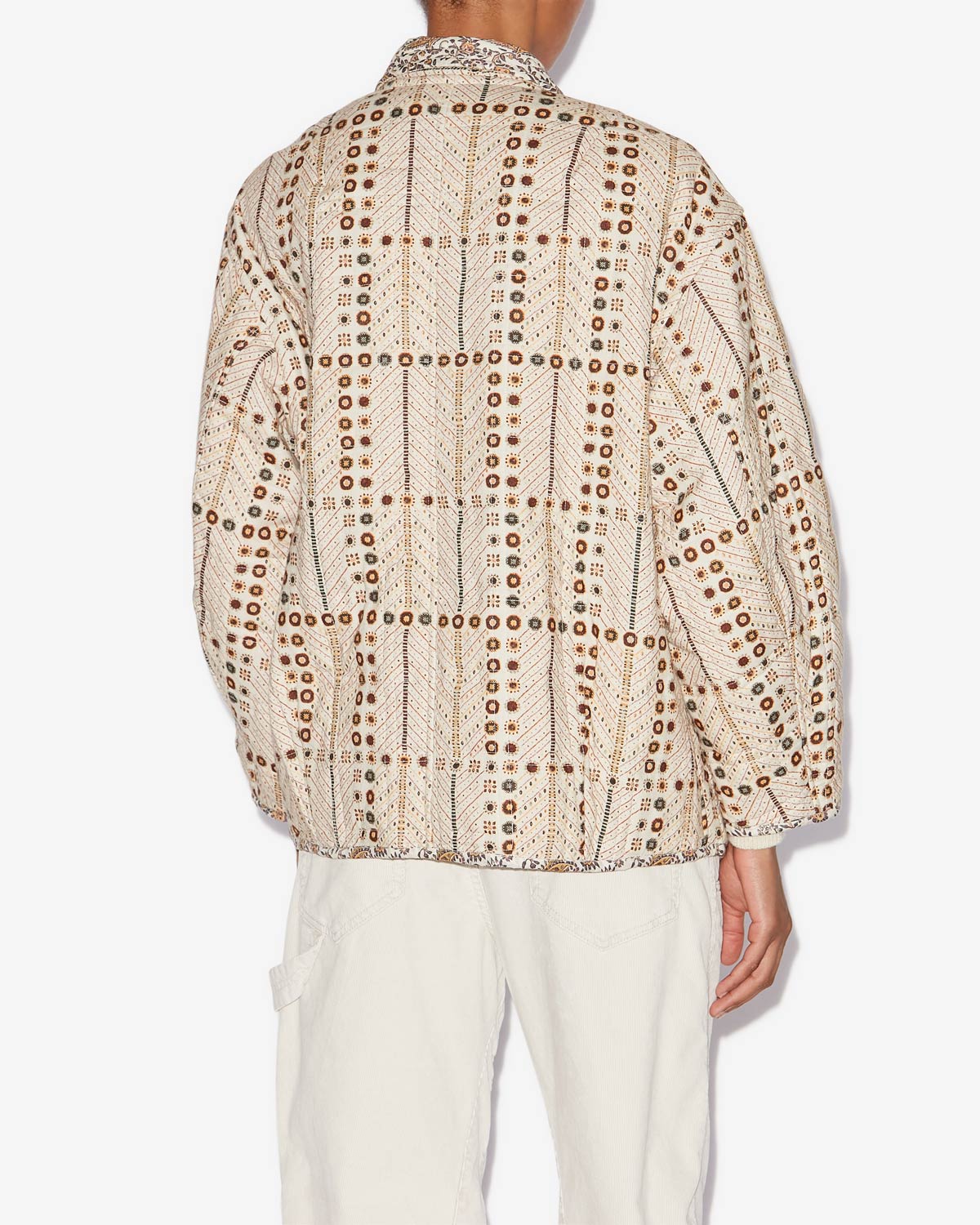 Chancel printed cotton jacket - Ecru - Woman - 4