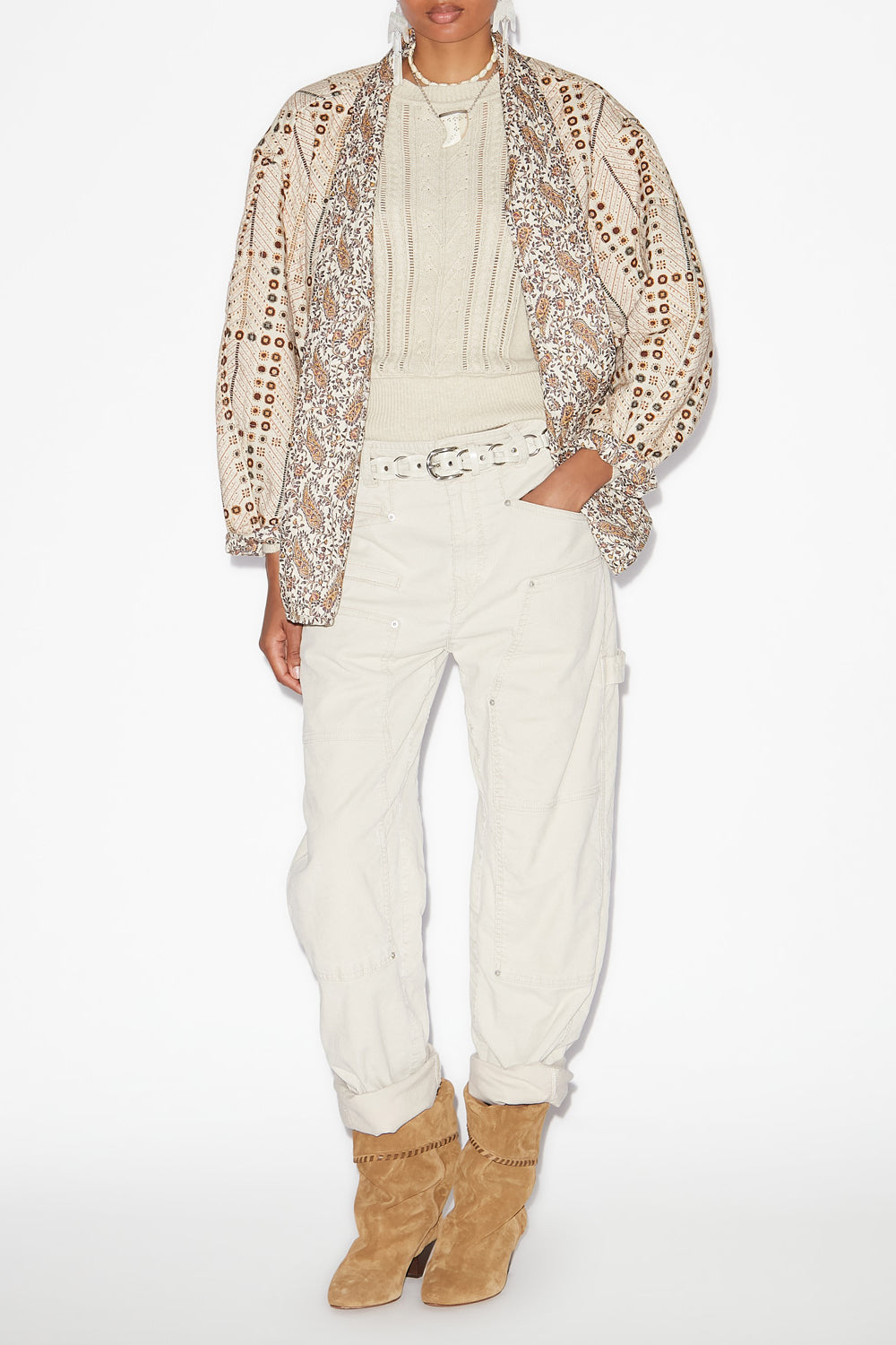 Giacca chancel in cotone con stampa - Ecru - Woman - 2